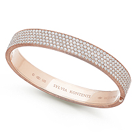 Pink gold pave set diamond bracelet