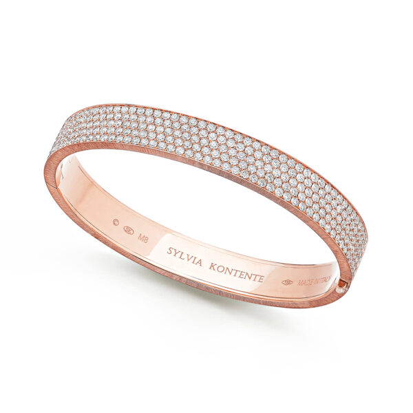 Pink gold pave set diamond bracelet