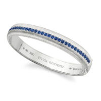 gold bracelet with blue sapphire