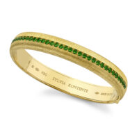 gold bracelet with tsavorite