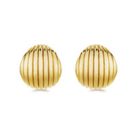 Yellow Gold Bold Earrings <br>Polished Finish