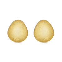 Yellow Gold Bold Earrings <br>Hand-Engraved Finish