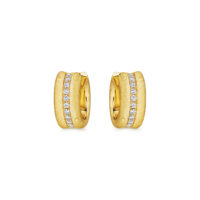 Yellow gold and diamonds hoops