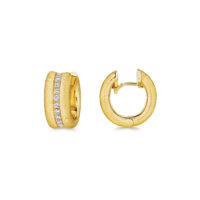 Yellow gold and diamonds hoops