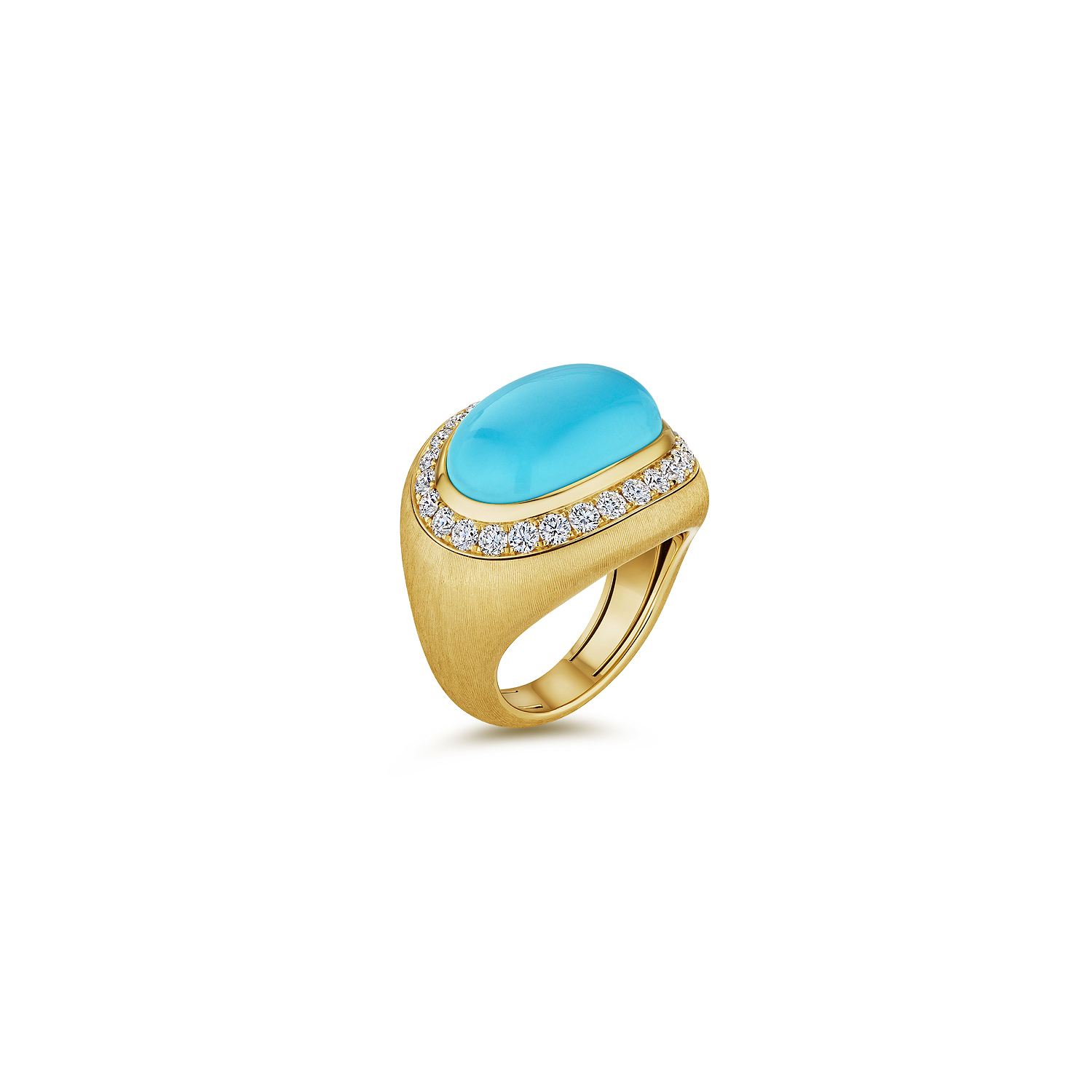 Gold Turquoise and Diamond Ring