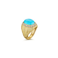 Gold Turquoise and Diamond Ring