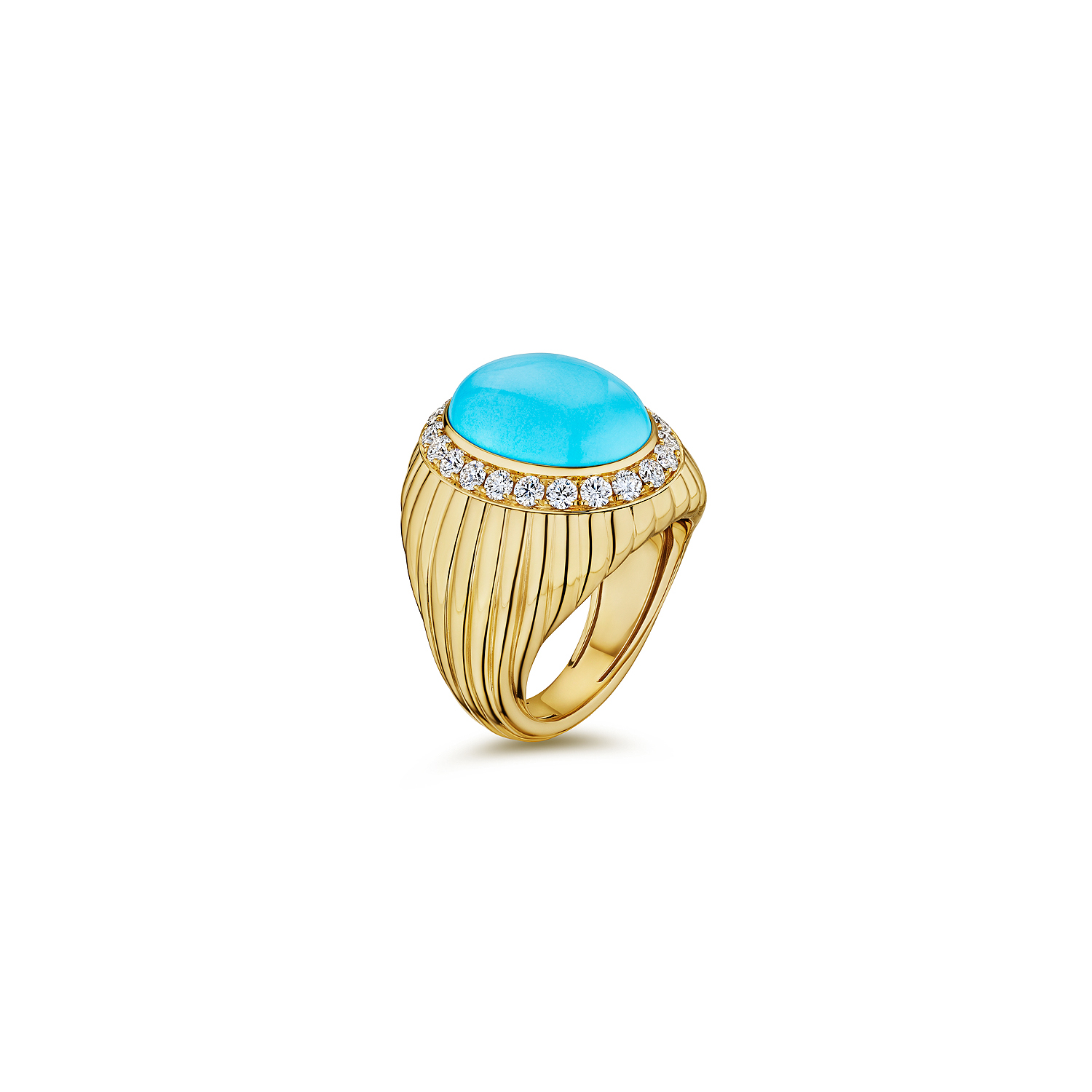 Gold Turquoise and Diamond Ring