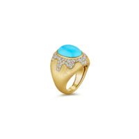 Gold Turquoise and Diamond Ring