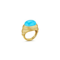 Gold Turquoise and Diamond Ring