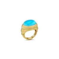 Gold Turquoise and Diamond Ring