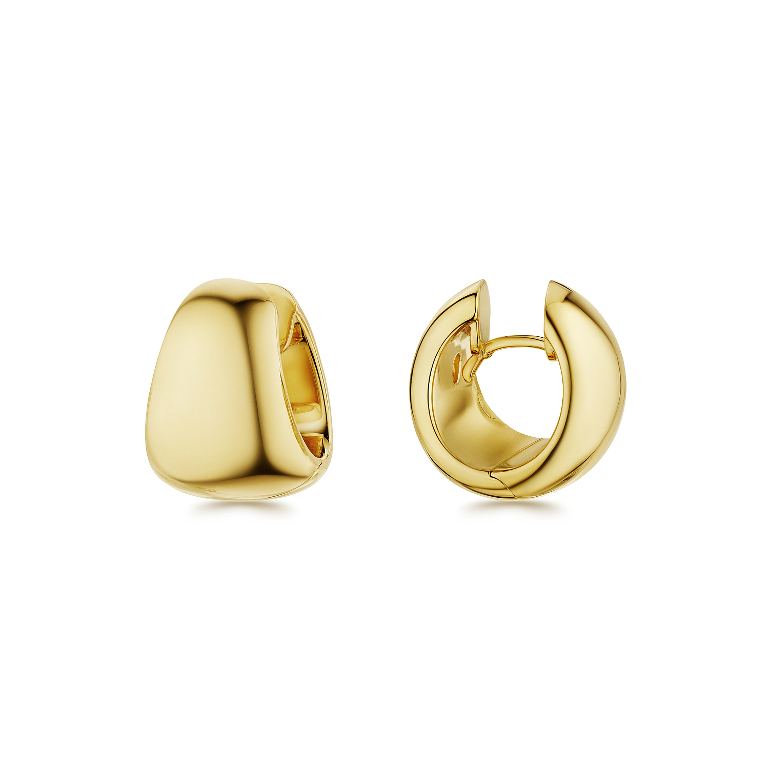 Gold Tapered Hoop Earrings