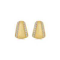 Yellow Gold Tapered Hoop Earrings