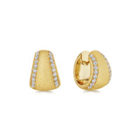 Yellow Gold Tapered Hoop Earrings