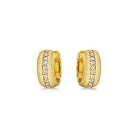 Yellow gold and diamonds hoops