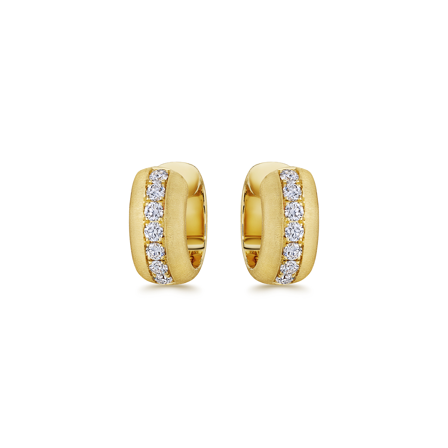 Gold and diamond earrings