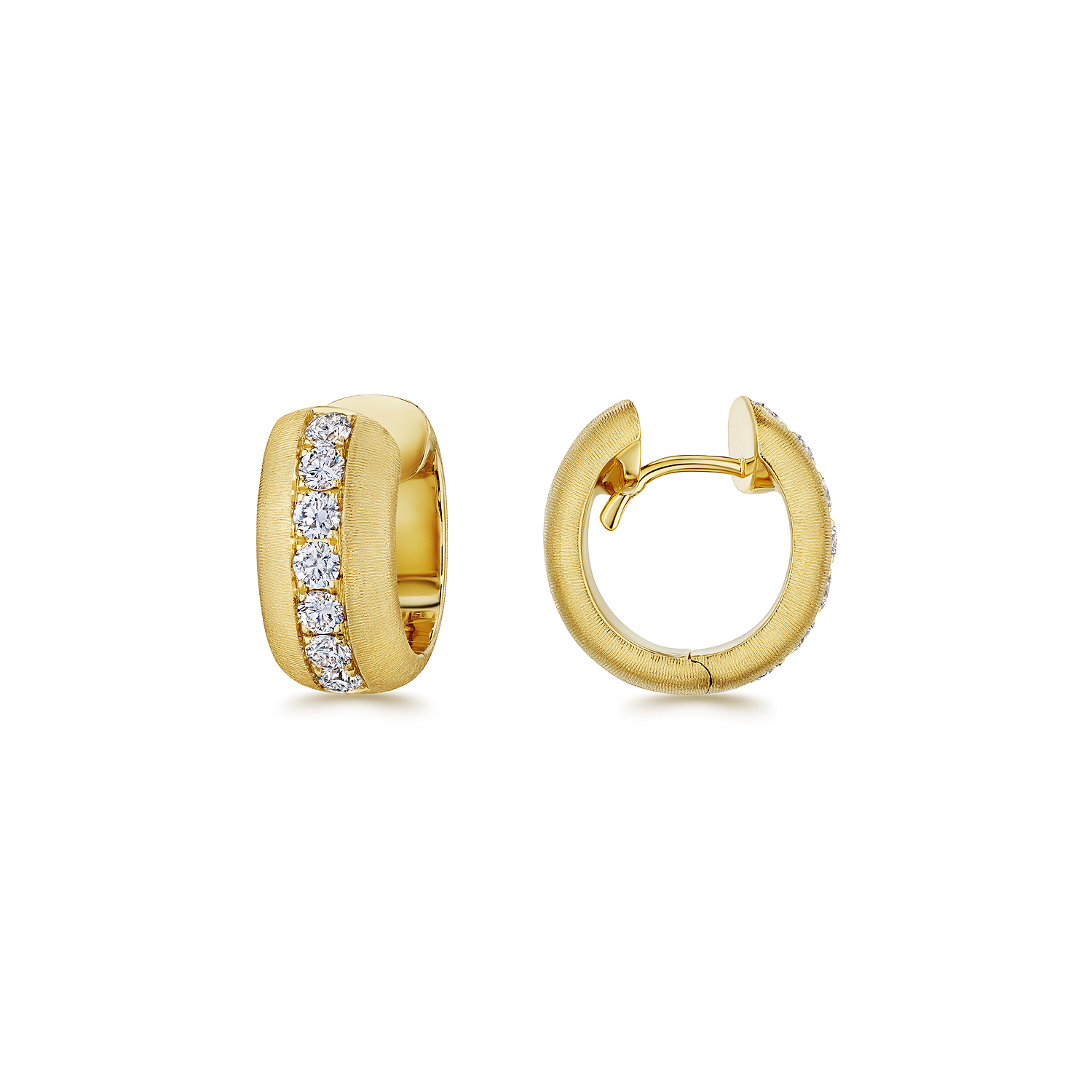 Gold and diamond earrings