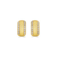 Yellow gold and diamonds hoops