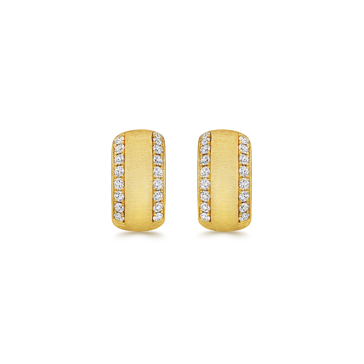 Yellow gold and diamonds hoops