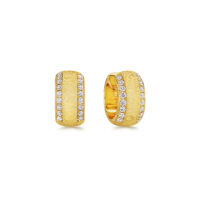 Yellow gold and diamonds hoops