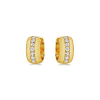 Yellow gold and diamonds hoops