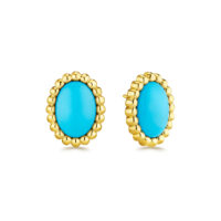 Yellow gold turquoise studs