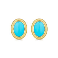Bezel set turquoise studs