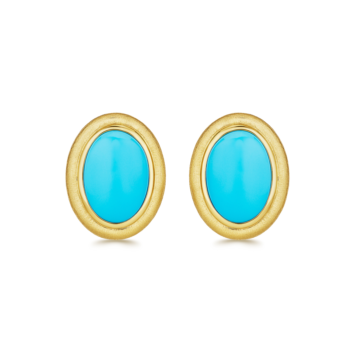 Bezel set turquoise studs