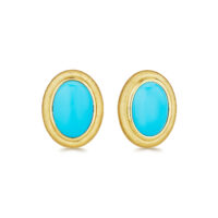 Bezel set turquoise studs