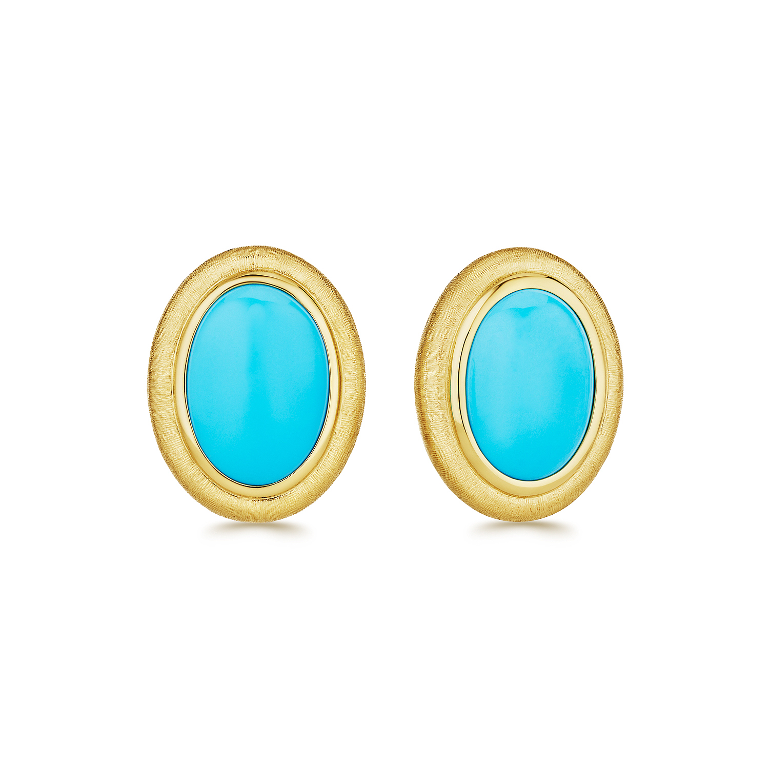 Bezel set turquoise studs