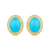 Bezel set turquoise studs