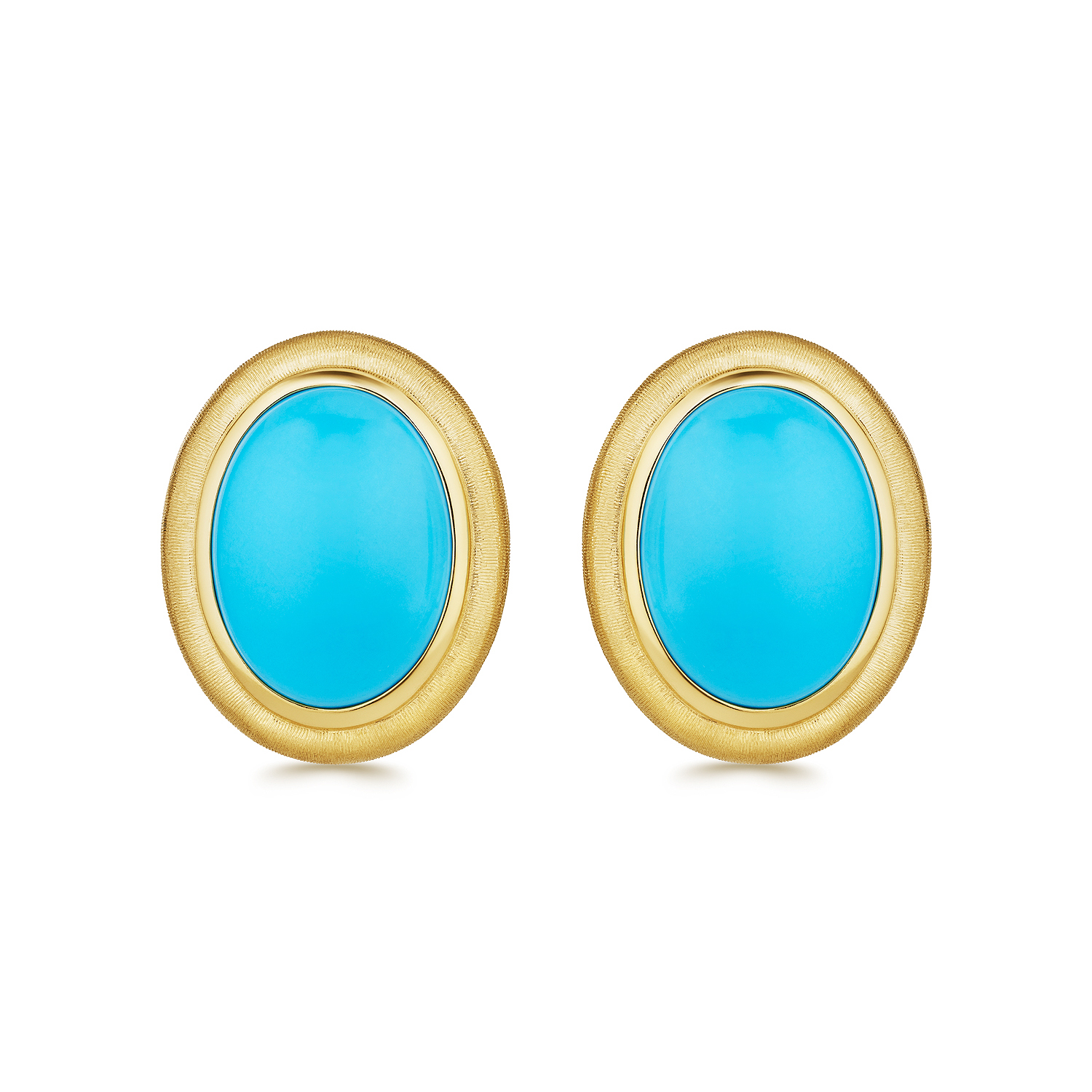 Bezel set turquoise studs