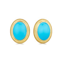 Bezel set turquoise studs