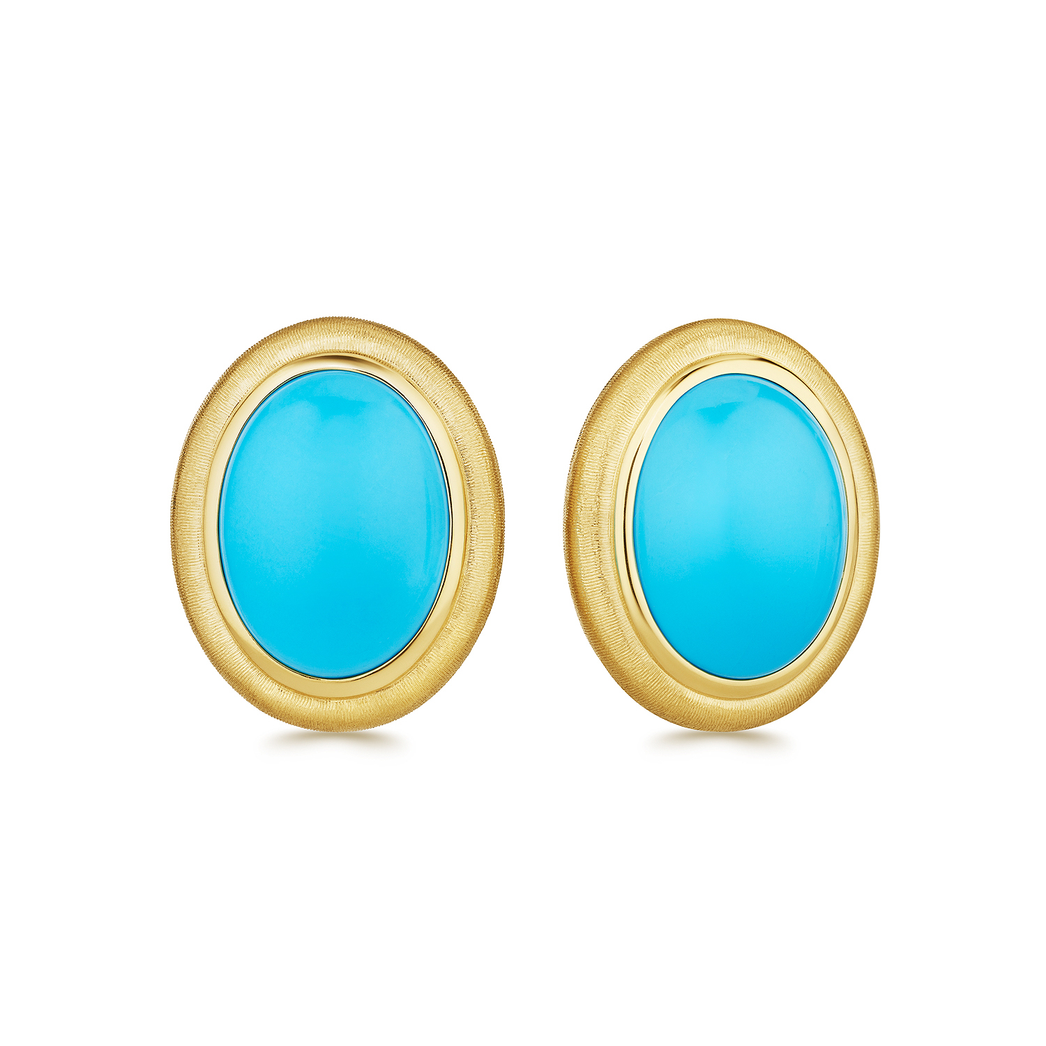 Bezel set turquoise studs